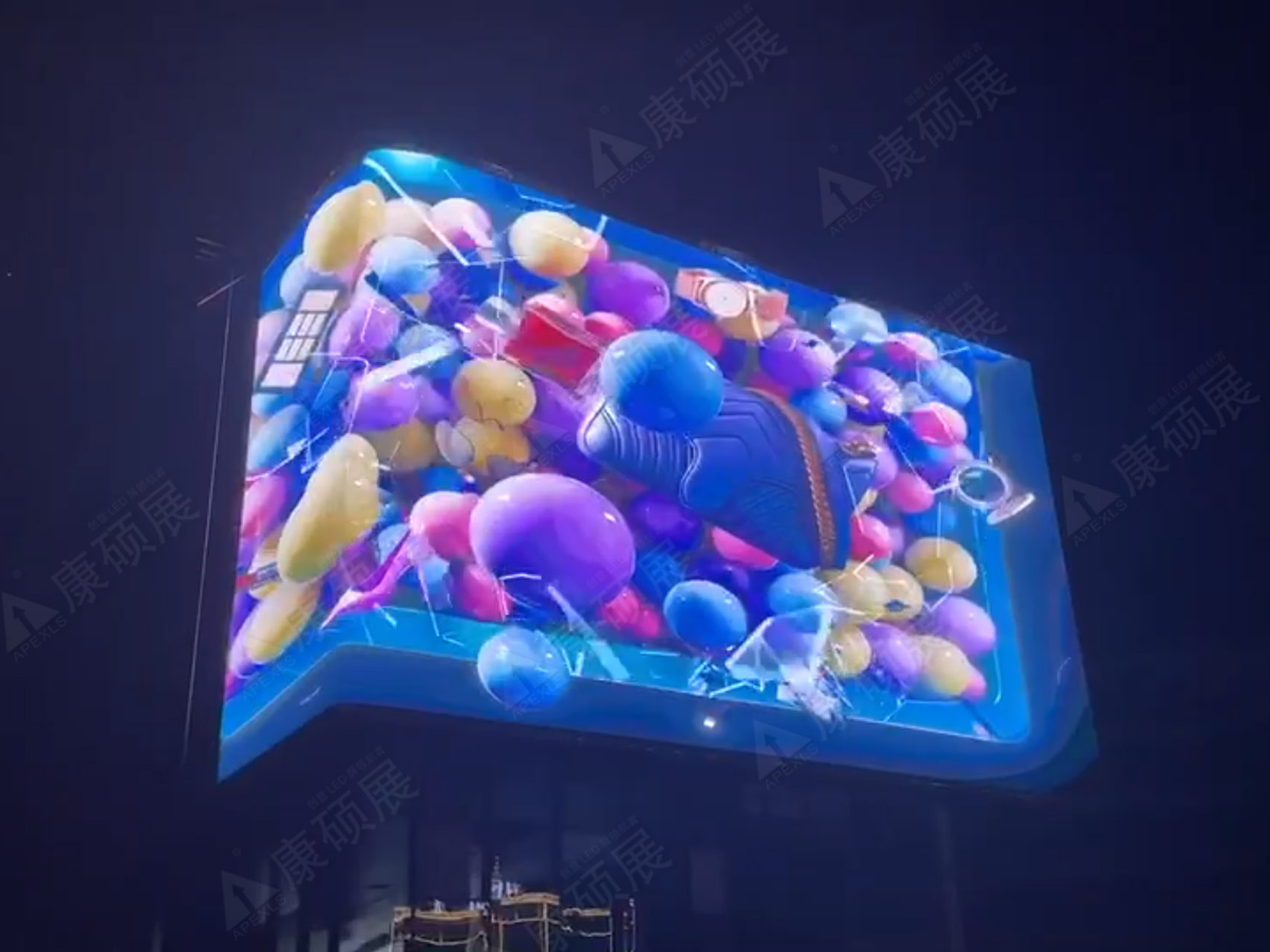 珠海香洲区中信城信悦湾大厦户外裸眼3D直角屏